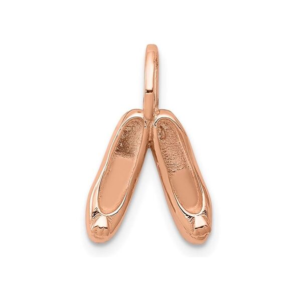 14K Rose PInk Gold Ballet Slippers Charm Pendant (NO Chain)